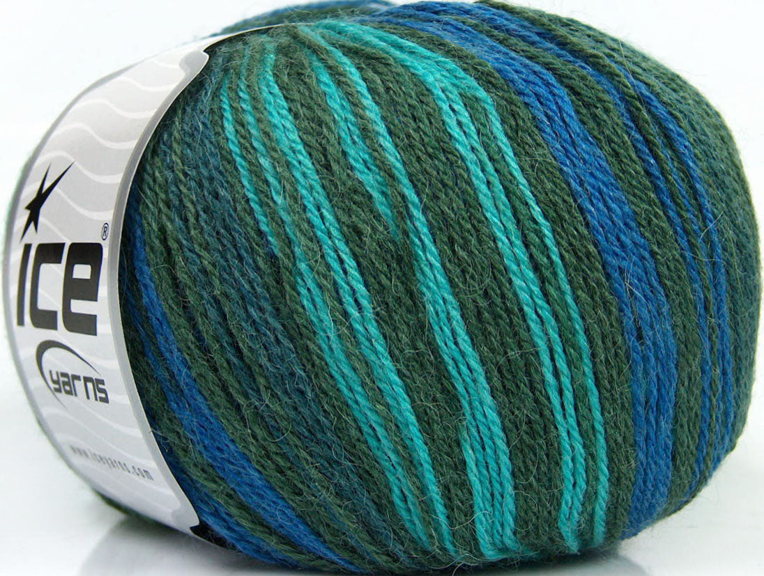 Alpaca Fine Magic Green Shades, Turquoise, Blue Sku:fnt2-36988