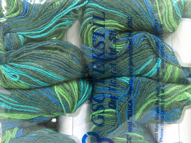 Alpaca Fine Magic Green Shades, Turquoise, Blue Sku:fnt2-36988