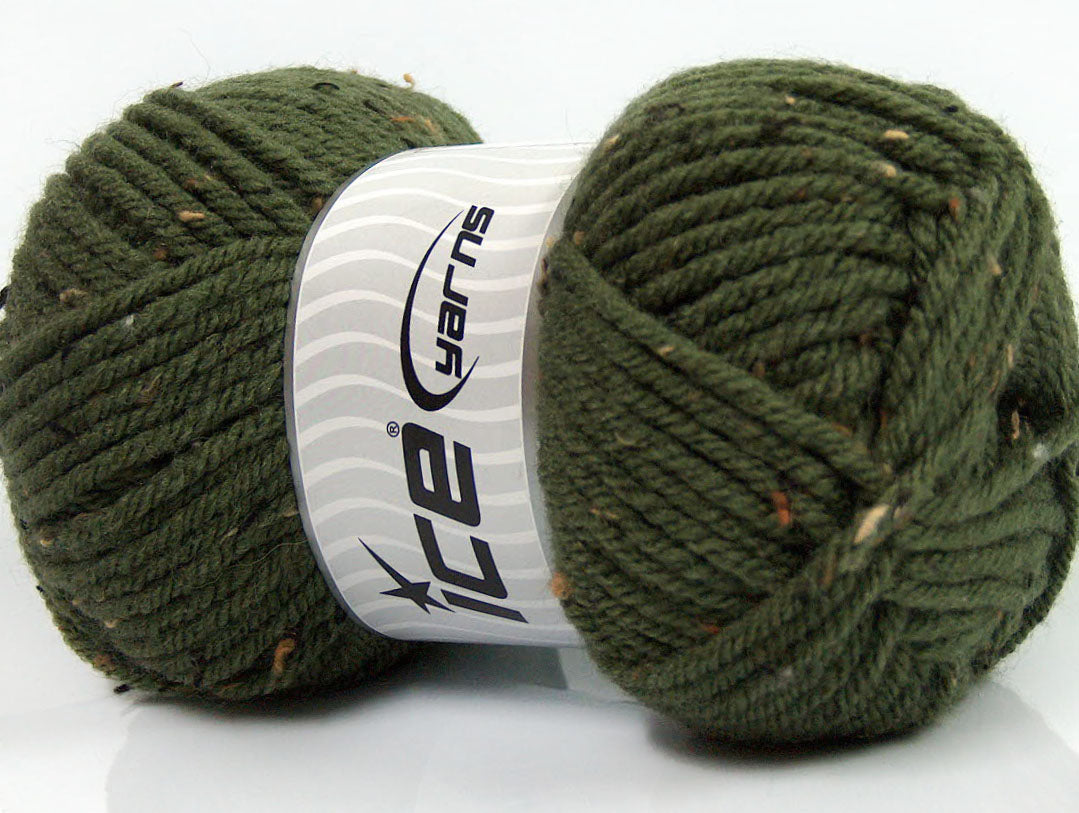 Wool Tweed Superbulky Dark Khaki Sku:fnt2-40839