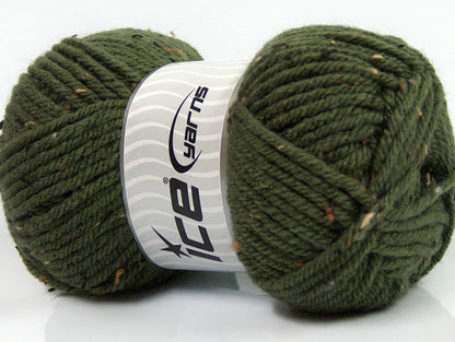 Wool Tweed Superbulky Dark Khaki Sku:fnt2-40839