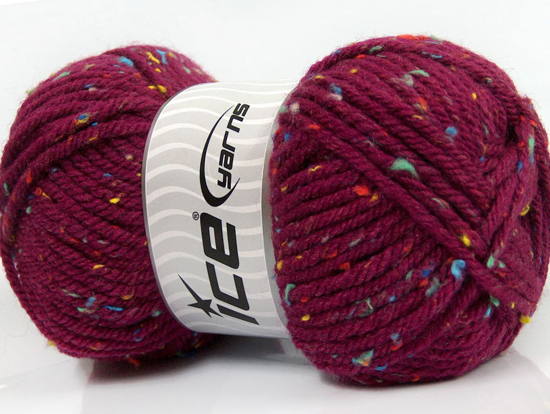 Wool Tweed Superbulky Burgundy Sku:fnt2-40843
