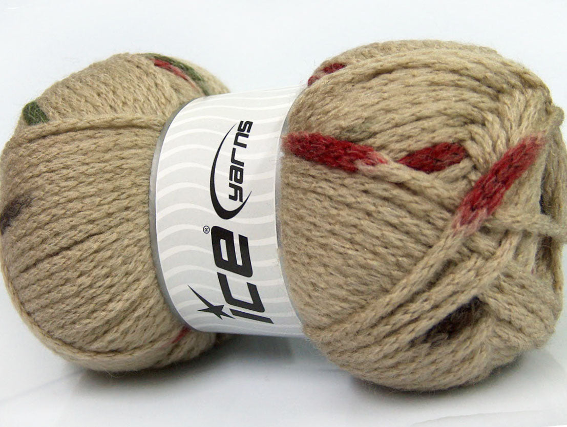 TubeWool Bulky Spots Camel, Brown, Cream Sku:fnt2-42436
