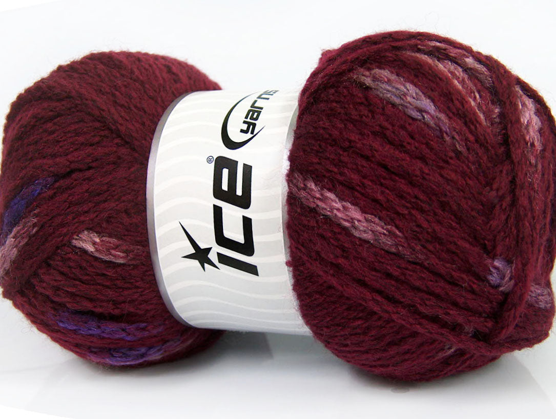 TubeWool Bulky Spots Burgundy, Pink, Purple Sku:fnt2-42437