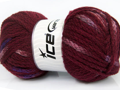 TubeWool Bulky Spots Burgundy, Pink, Purple Sku:fnt2-42437