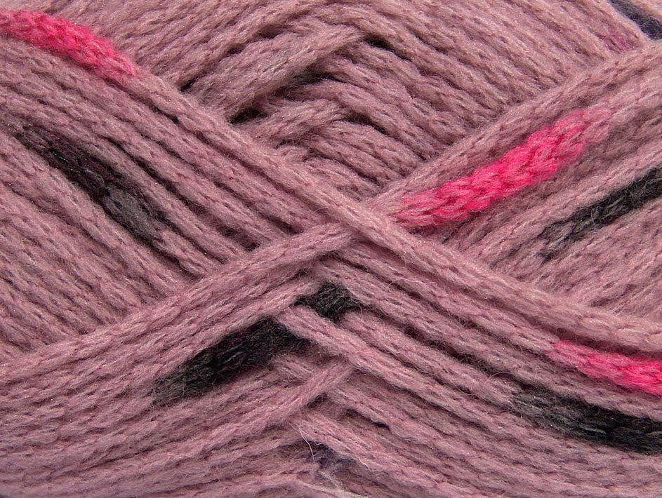 TubeWool Bulky Spots Rose Pink, Black, Brown Sku:fnt2-42438