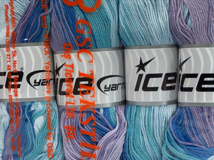 Camilla Cotton Magic Blue Shades, Lilac Shades Sku:fnt2-44693