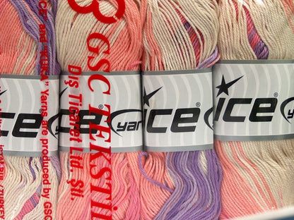 Camilla Cotton Magic Pink, Salmon, Lilac, Green Sku:fnt2-44926