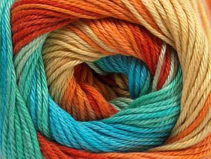 Camilla Cotton Magic Turquoise, Mint Green, Orange, Yellow Sku:fnt2-47197