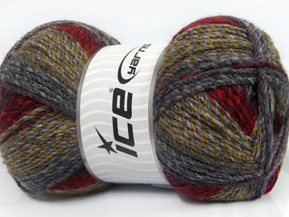 Mosaic Burgundy, Grey, Olive Green Sku:fnt2-48604