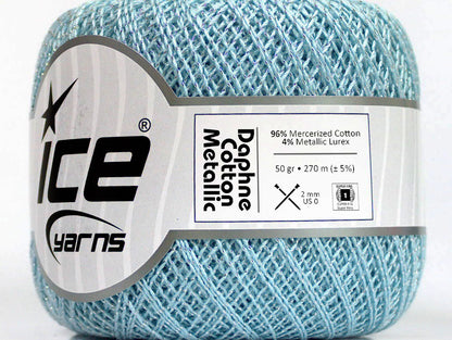 Daphne Cotton Metallic Light Blue, Silver Sku:fnt2-49854