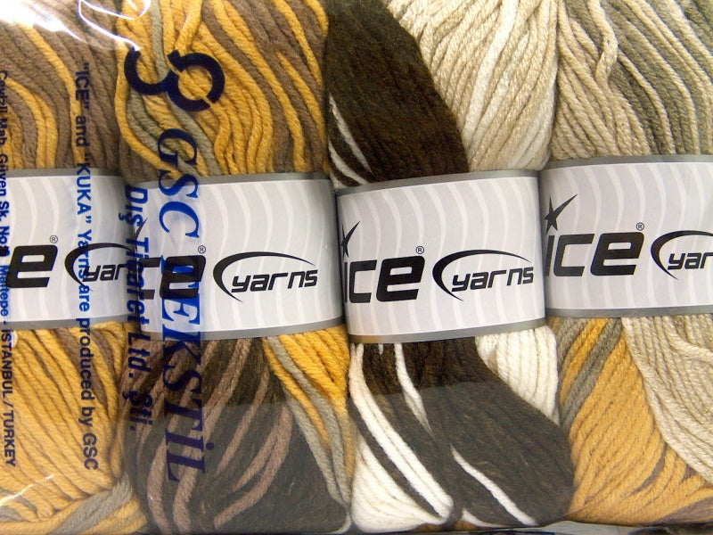 Batik Chunky Brown Shades, Yellow, White Sku:fnt2-50839