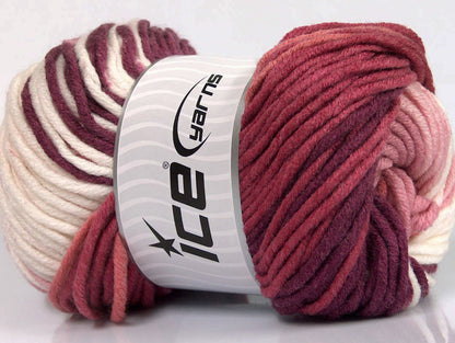 Batik Chunky Maroon, Pink Shades, White Sku:fnt2-50841