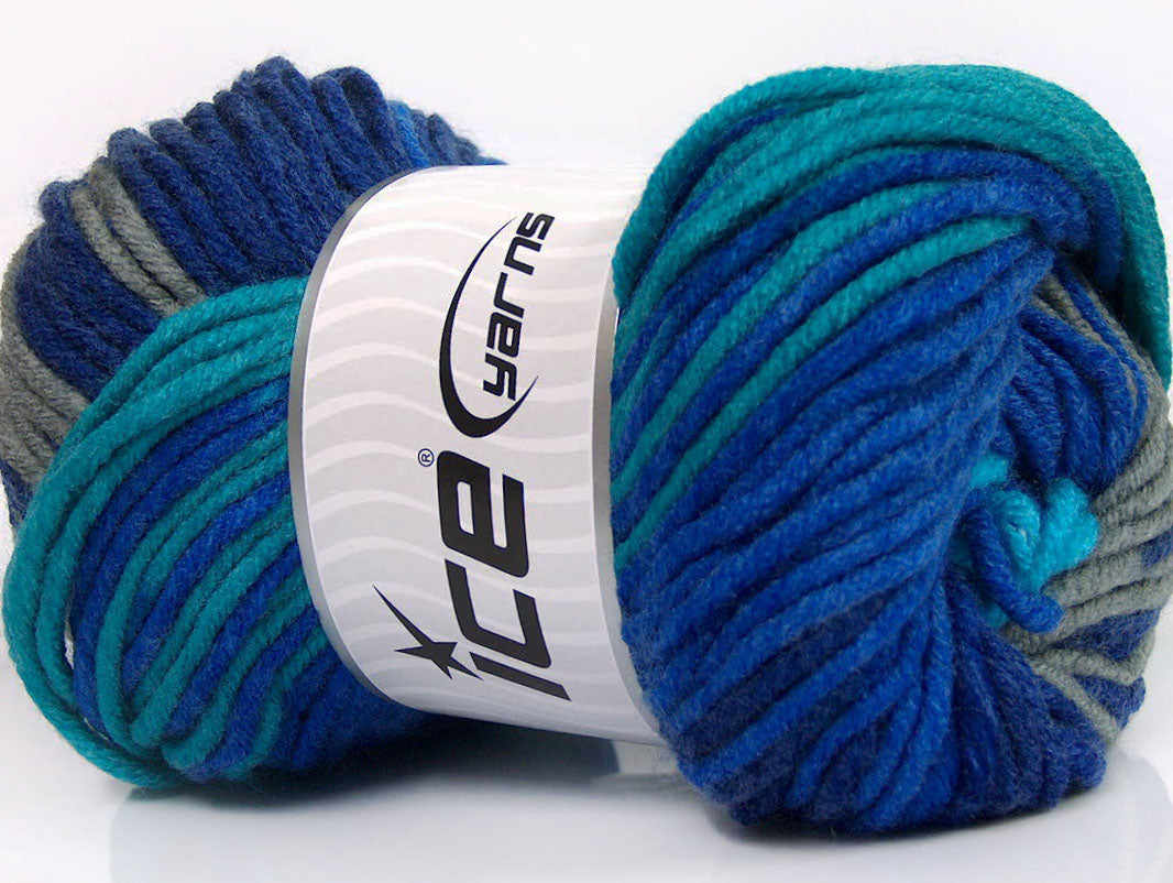Batik Chunky Blue Shades, Turquoise, Grey Sku:fnt2-50847