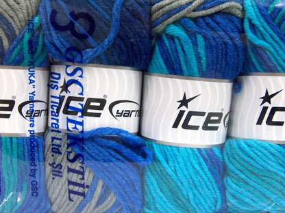 Batik Chunky Blue Shades, Turquoise, Grey Sku:fnt2-50847