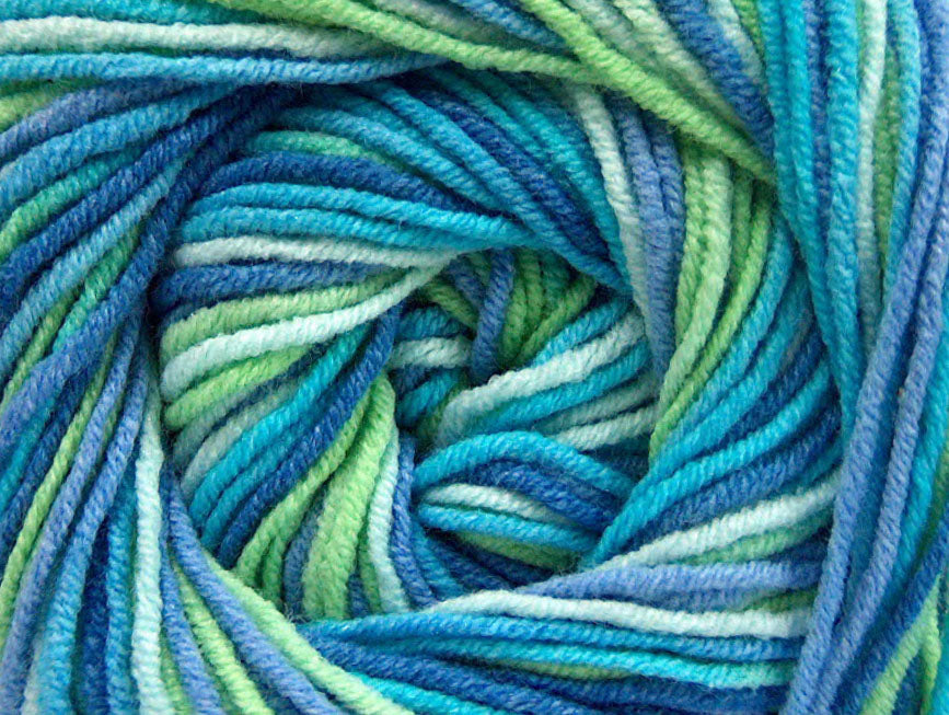 Lorena Print Blue Shades, Green, Turquoise Sku:fnt2-51445