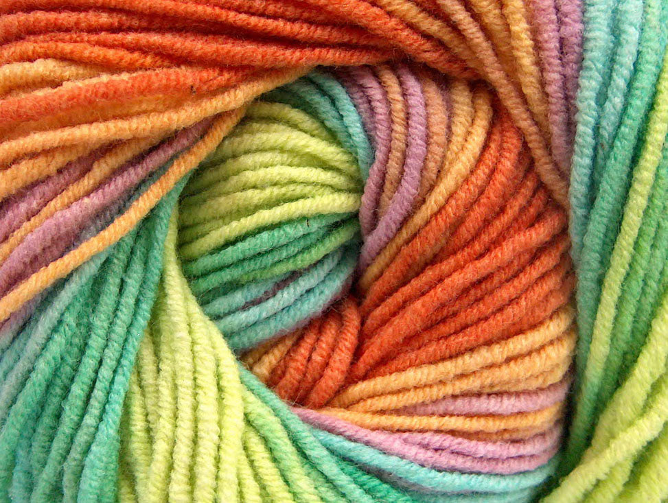 Lorena Print Green Shades, Orange, Yellow, Lilac Sku:fnt2-51451
