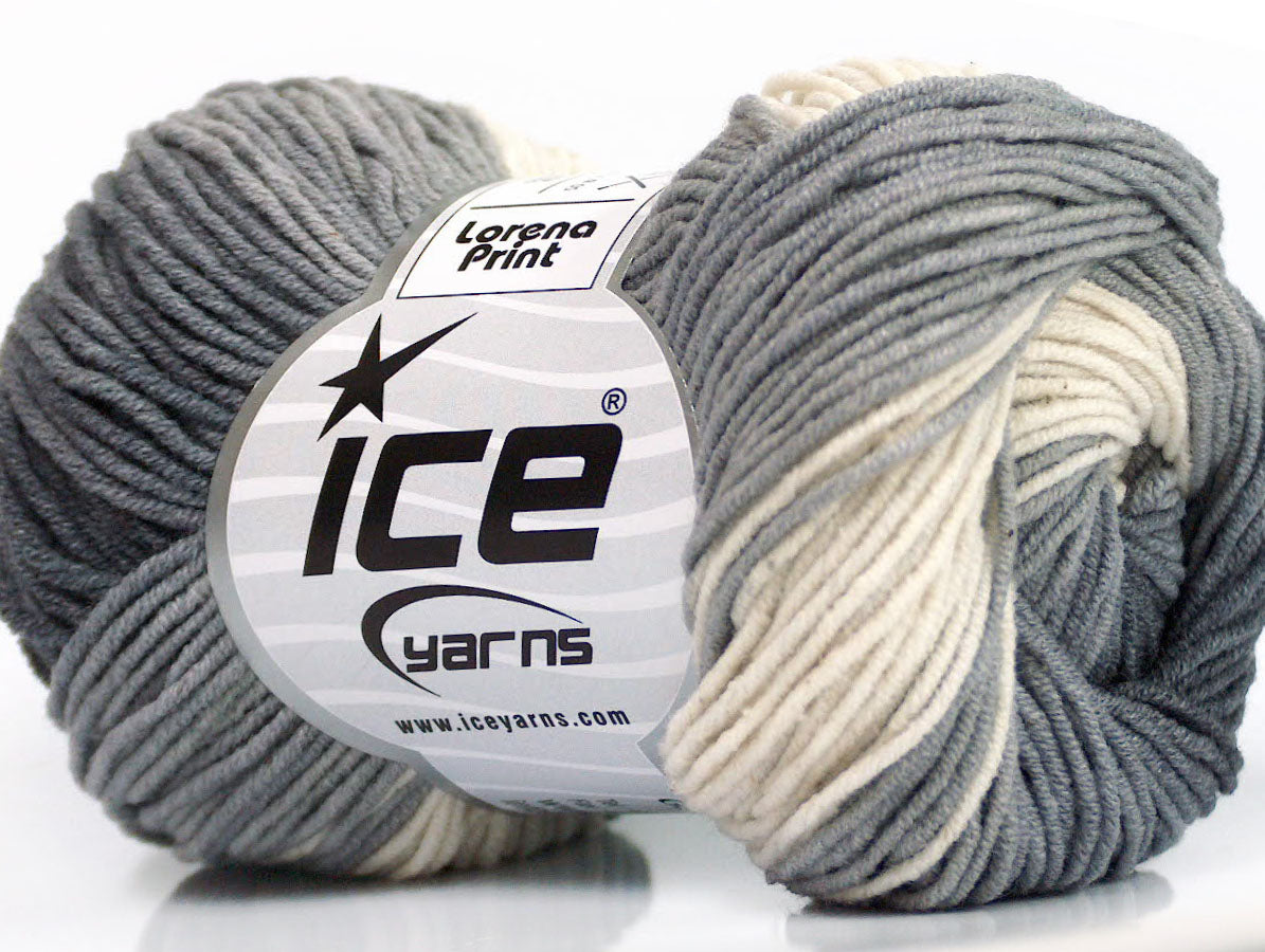 Lorena Print Grey Shades, White Sku:fnt2-51538