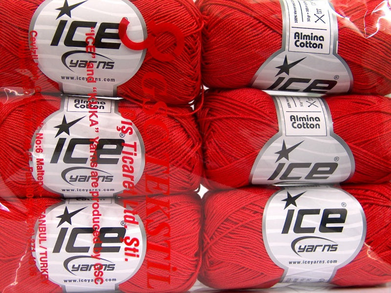 Almina Cotton Bright Red Sku:fnt2-51638