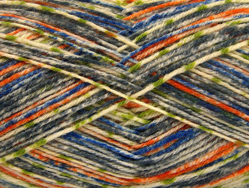 Print Sock Grey, Blue, Orange, Green, Cream fnt2-52156