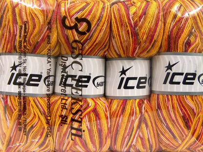 Bamboo Sock Gold, Yellow, Orange, Pink Sku:fnt2-52391