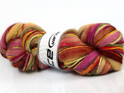 Bamboo Wool Handpaint Fuchsia, Brown, Camel, Green Sku:fnt2-52598