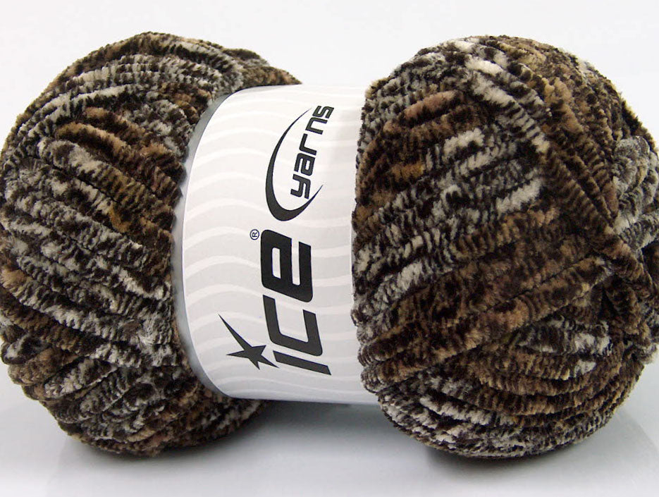 Chenille Safari Brown Shades, Cream fnt2-53102