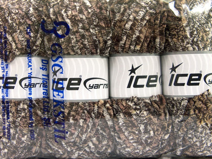 Chenille Safari Brown Shades, Cream fnt2-53102