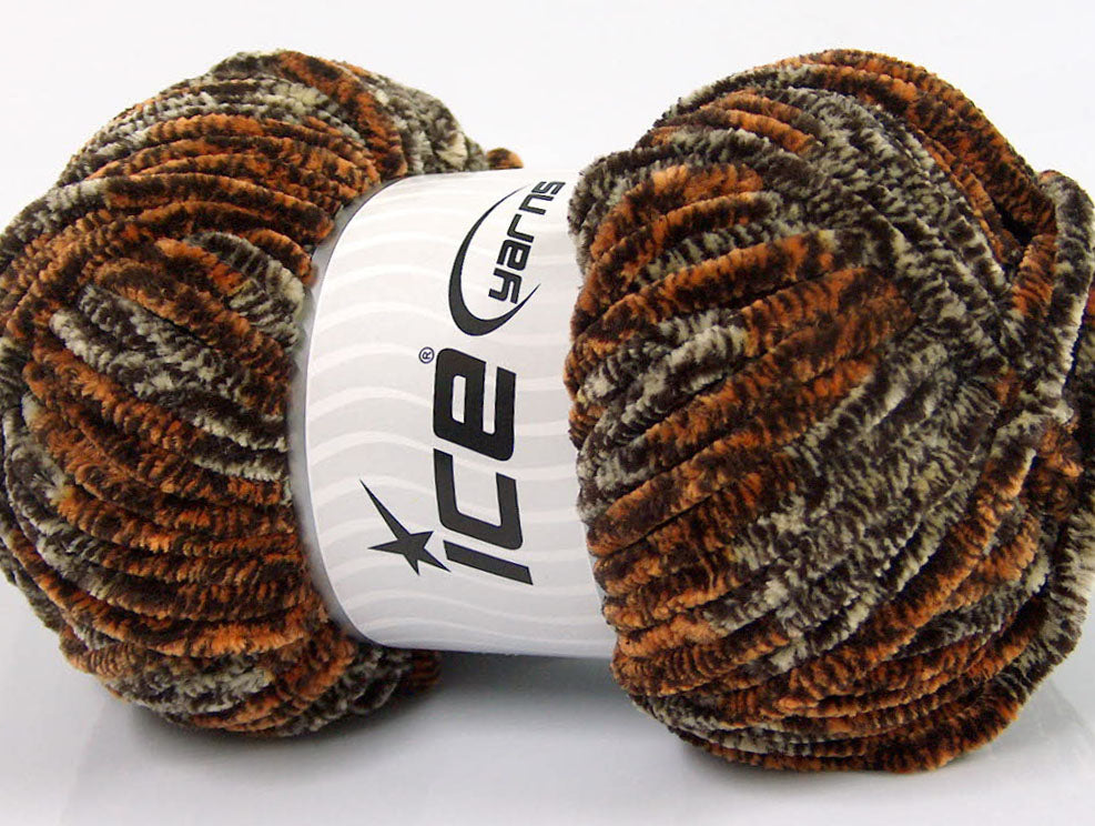 Chenille Safari Brown, Gold, Cream fnt2-53103