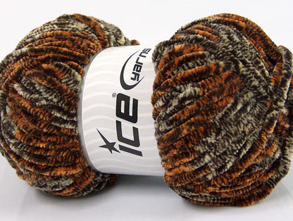 Chenille Safari Brown, Gold, Cream fnt2-53103