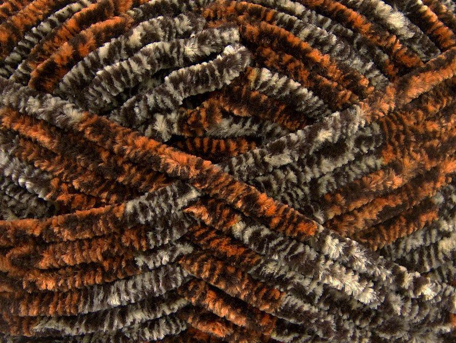 Chenille Safari Brown, Gold, Cream fnt2-53103