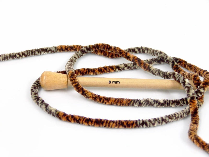 Chenille Safari Brown, Gold, Cream fnt2-53103
