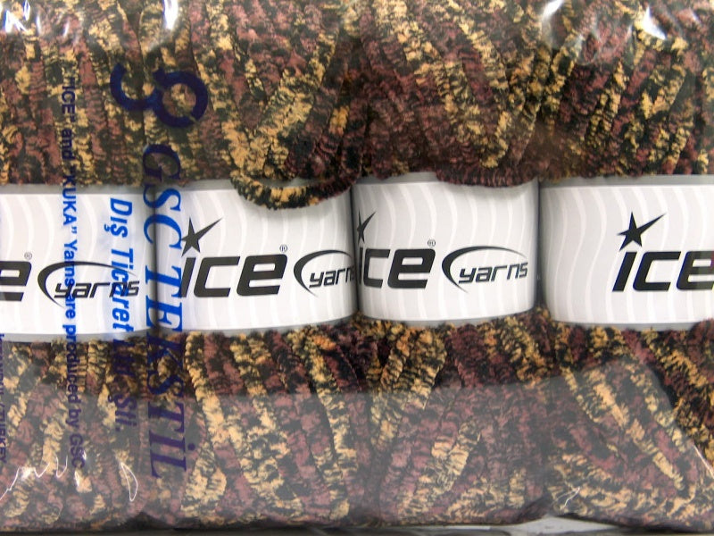 Chenille Safari Maroon, Gold, Black Sku:fnt2-53104