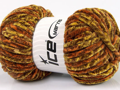 Chenille Safari Brown, Gold, Orange Sku:fnt2-53105
