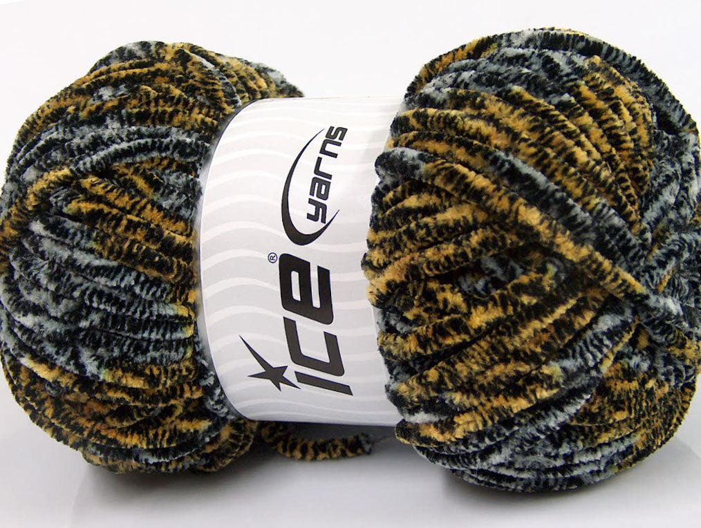 Chenille Safari Black, Grey, Yellow Sku:fnt2-53106