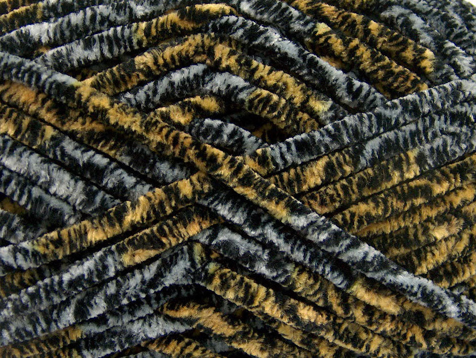 Chenille Safari Black, Grey, Yellow Sku:fnt2-53106