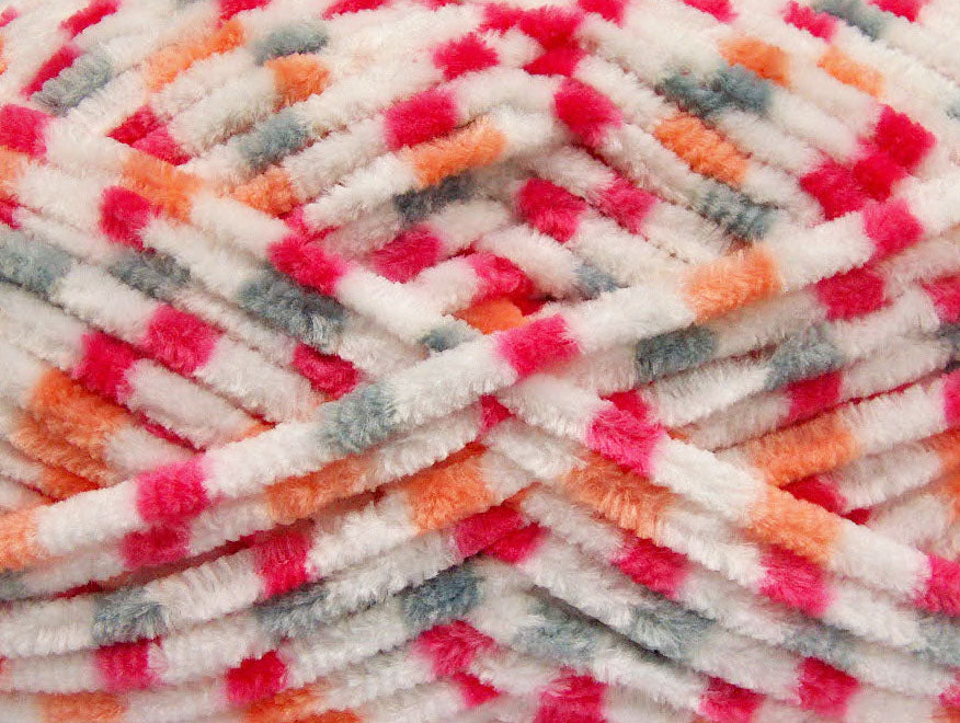 Chenille Baby Colors White, Pink, Grey, Orange Sku:fnt2-53115