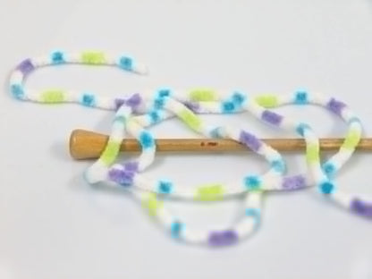 Chenille Baby Colors White, Turquoise, Neon Green, Lilac Sku:fnt2-53123