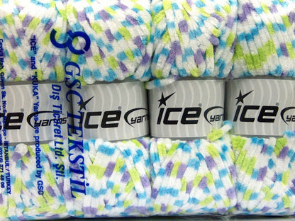 Chenille Baby Colors White, Turquoise, Neon Green, Lilac Sku:fnt2-53123