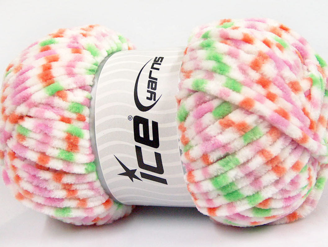Chenille Baby Colors White, Pink, Orange, Green Sku:fnt2-53124