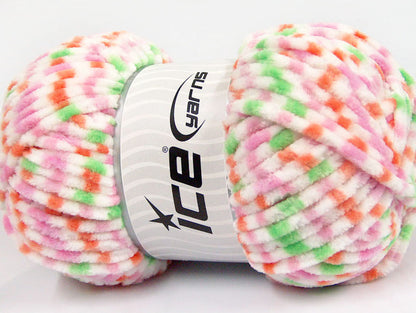 Chenille Baby Colors White, Pink, Orange, Green Sku:fnt2-53124