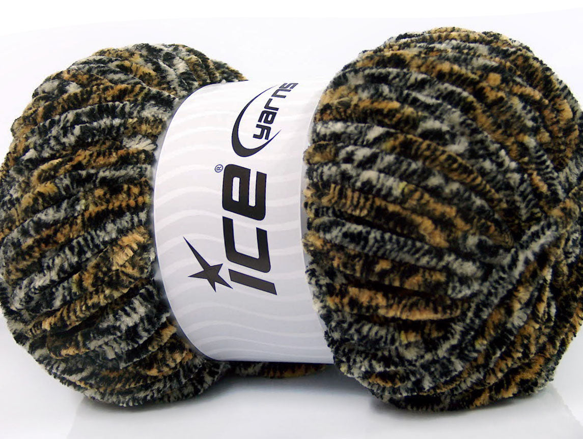 Chenille Safari Black, Grey, Yellow Sku:fnt2-53126