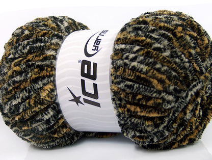 Chenille Safari Black, Grey, Yellow Sku:fnt2-53126