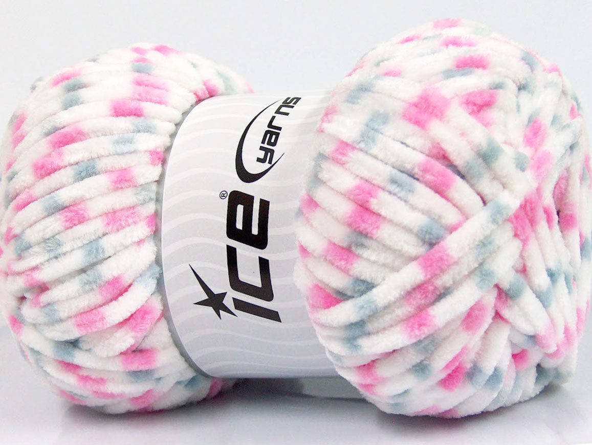 Chenille Baby Colors White, Pink, Light Grey Sku:fnt2-53129