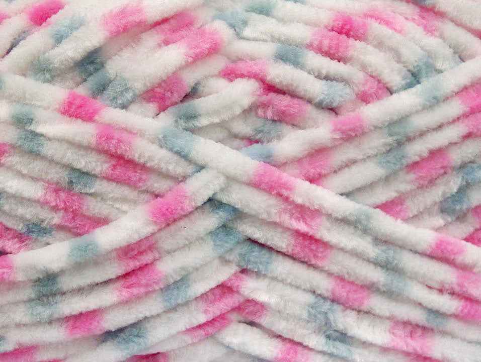 Chenille Baby Colors White, Pink, Light Grey Sku:fnt2-53129