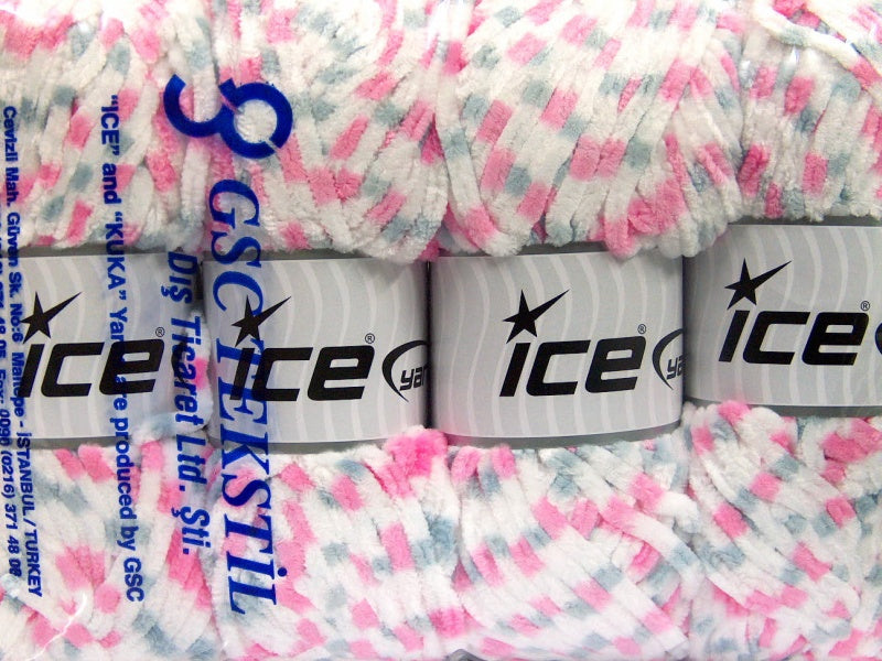 Chenille Baby Colors White, Pink, Light Grey Sku:fnt2-53129