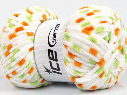 Chenille Baby Colors White, Green, Orange Sku:fnt2-53131