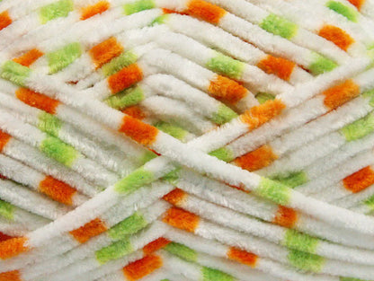 Chenille Baby Colors White, Green, Orange Sku:fnt2-53131