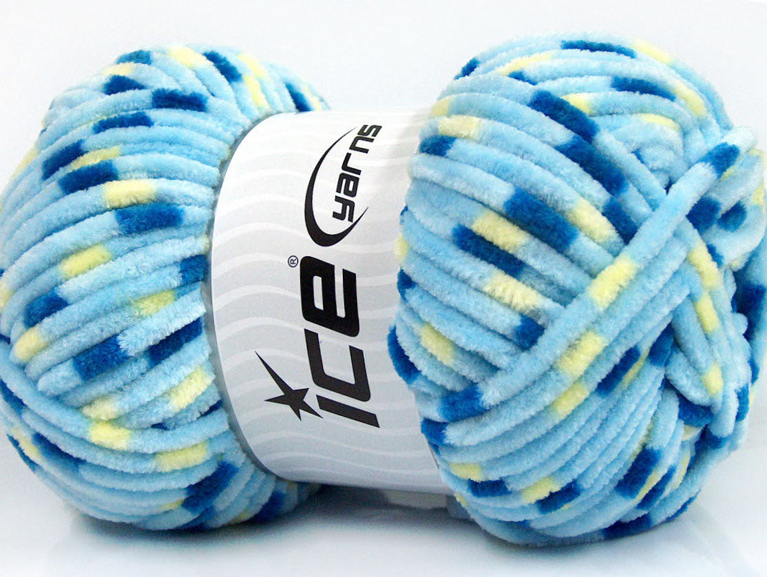 Chenille Baby Colors Blue Shades, Yellow Sku:fnt2-53133