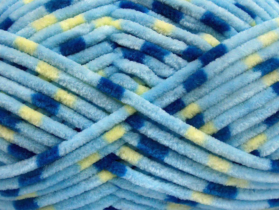 Chenille Baby Colors Blue Shades, Yellow Sku:fnt2-53133