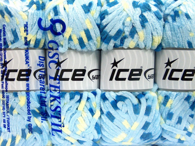 Chenille Baby Colors Blue Shades, Yellow Sku:fnt2-53133
